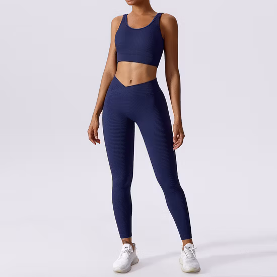 Ropa de Yoga para mujer, traje deportivo para gimnasio, ropa de entrenamiento sin costuras, ropa deportiva para mujer, ropa deportiva con cordón, mallas deportivas