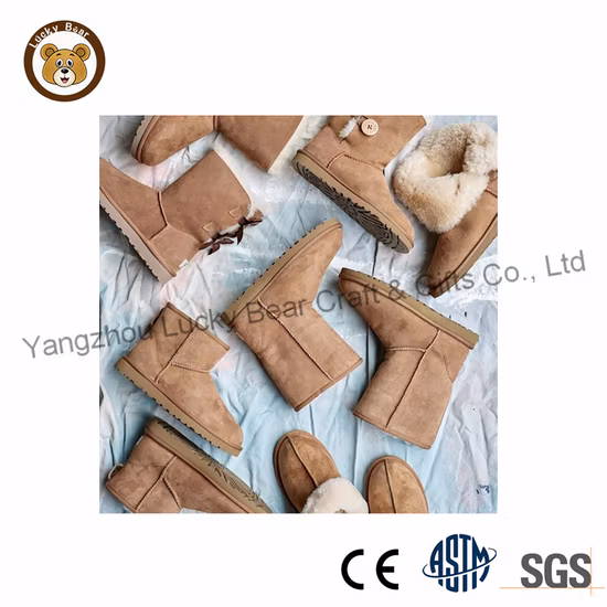 Zapatos de invierno de ante de vaca para hombre Botas de nieve cálidas Botas impermeables