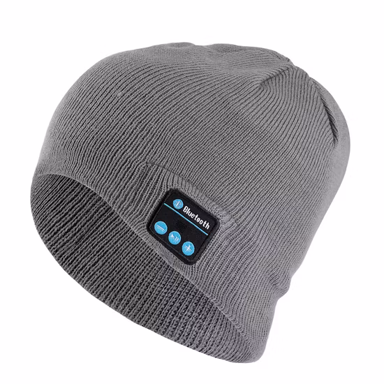 Gorro de punto personalizado con Bluetooth, gorro bordado con logotipo, gorro de invierno