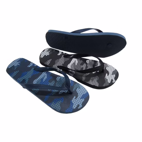 Nuevo verano Flip Flop PE para sandalias al aire libre Zapatilla impresa en blanco Zapatos de hombre