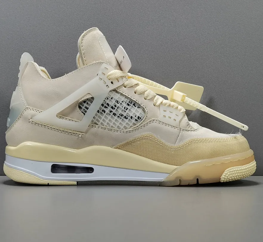 Jordans 4 off White Sneakers Baloncesto Zapatos Marca Mujeres Casual Deportes Zapatos